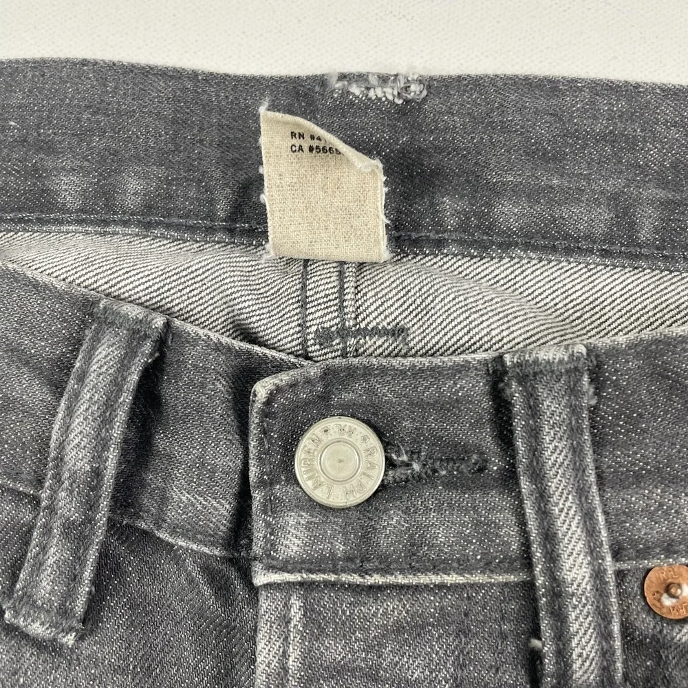 RRL Double RL Slim Fit Jeans Mens 30x26 Gray Medium Wash Japanese Selvedge Denim